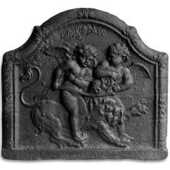 French Louis the 14th period cast iron fireback